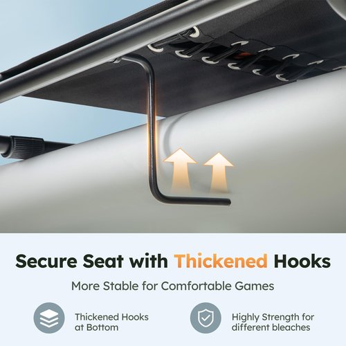 LET'S CAMP Folding Stadium Seats 2 Pack, Portable Bleacher Chairs with Back Support, Lightweight Stadium Chairs for Sports Events, Bleachers & Concerts, Black