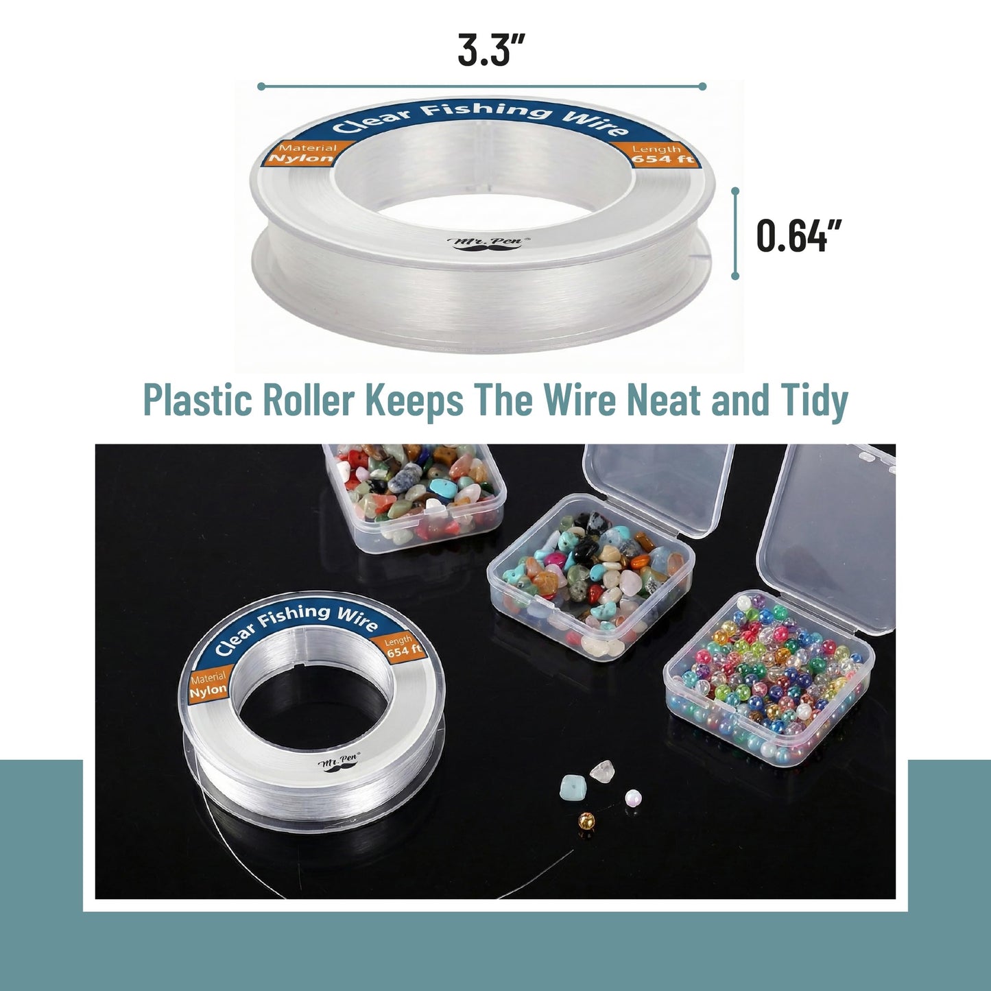 Mr. Pen- Fishing Line Clear, 218 Yard, 1 Pack, Nylon String