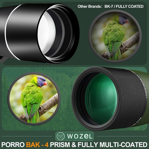WOZEL 25-75X80 Spotting Scopes for Target Shooting - HD Spotter Scope with Tripod Carrying Bag & Smartphone Holder - BAK4 Waterproof Spotting Scope for Bird Watching Hunting Wildlife Viewing
