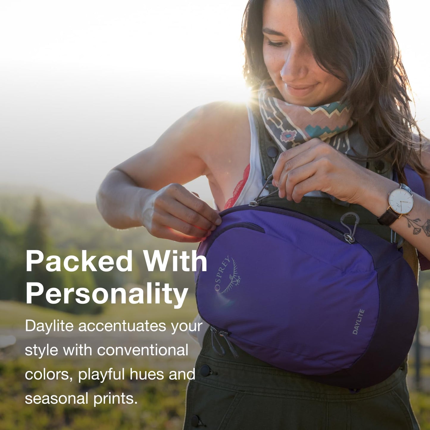 Osprey Daylite Shoulder Sling Bag - Crossbody Backpack for Everyday Carry, Festivals, and Travel, Barley Brown/Multi