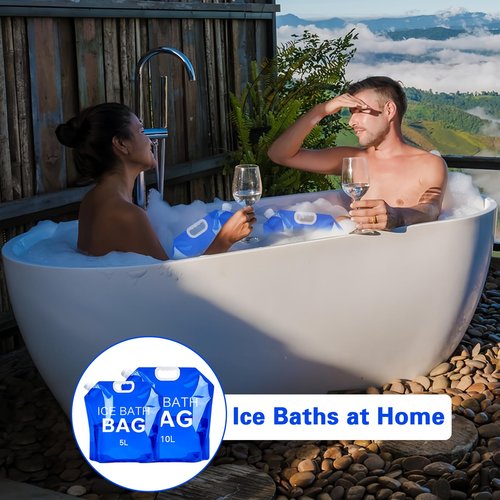 Tryitsbest 4 Pack Ice Bath Bags Reusable, Large Capacity Cold Plunge Ice Bath Accessories, Portable Bathtub Freezer Water Bags for Ice Baths at Home (10L/2.6 Gallon -4Pcs)