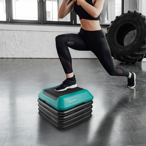 Philosophy Gym Aerobic Exercise Adjustable High Step Platform, with 4 Risers Included - Green