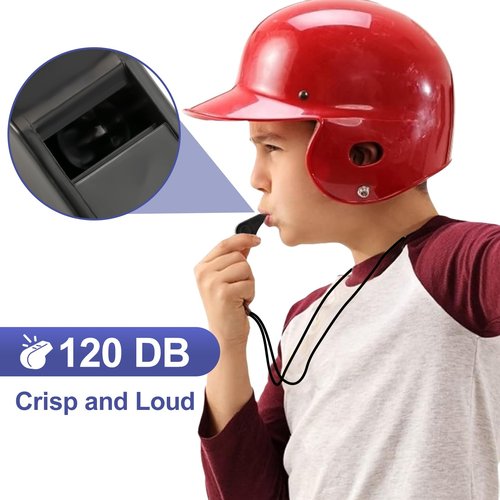 Yihurlm 48 Pack Plastic Whistles,Coach Whistle with Lanyard,Black Sports Whistle Referee Whistle,Loud Crisp Sound Whistles Bulk for Coaches Referees Emergency Soccer Training (Black)