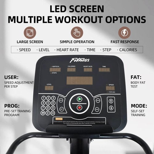Stair Stepper with Auxiliary Ladder, Commercial Grade Stair Climber Exercise Machine,15 Speed Levels Stepping Machine for Cardio and Lower Body Workouts, 660LBS, 15-164 Steps/Minute