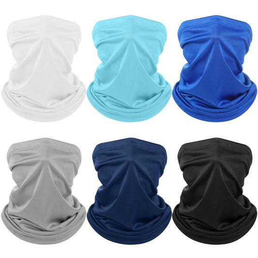 Geyoga 6 Pieces Summer UV Protection Cooling Neck Gaiter Face Clothing Neck Gaiter Mask Scarf Sunscreen Breathable Bandana(Blue)