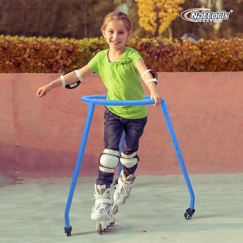 Nattork Skate Trainer,Roller Skate Mate Aid Support with Adjustable for Kids Boys or Girl, Outdoor Roller Inline Skating Beginners Blue