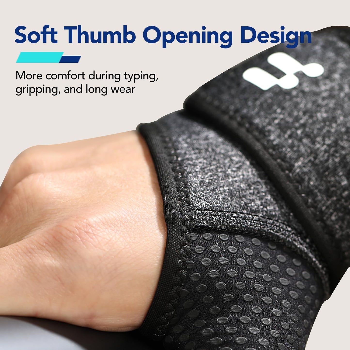 Carpal Tunnel Wrist Brace, Soft Thumb Opening for All-Day Wear & Support