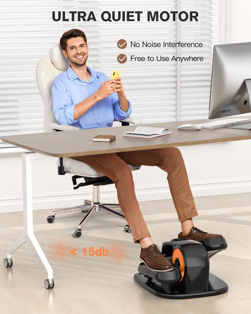 Under Desk Elliptical Machine, Seated Elliptical Ellipse Leg Exerciser for Seniors Fully Assembled, Quiet & Portable Electric Pedal Exerciser with Remote Control & 12 Adjustable Speeds