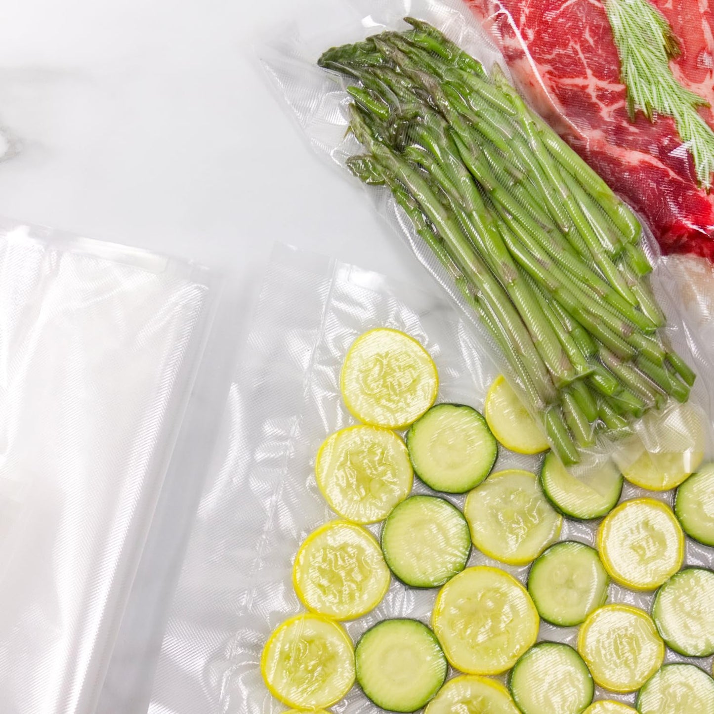 NESCO VS-03R Vacuum Sealer Bags for Home Food Storage, Liquid‑Friendly Bags Safe for Microwave and Sous‑Vide Cooking