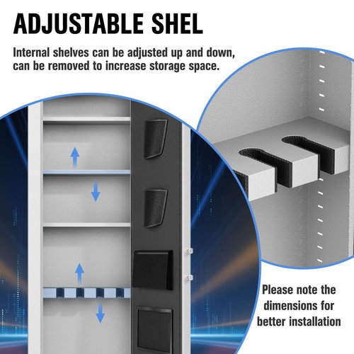 INTERGREAT 53" Fireproof Wall Gun Safe Between Stud, In Wall Safe, Hidden Gun Safes with Multifunctional Lock and Removable Shelf, Rifle Gun Safe for Storage Firearm Money Valuables(White)