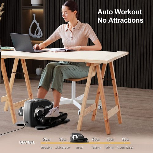 Under Desk Elliptical Machine, Ellipse Leg Exerciser as Seen on Tv, Rehab Electric Seated Leg Foot Pedal Exerciser for Home & Office with Remote and LCD Monitor (Black)