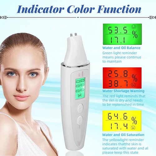 Skin Hydration Tester, Facial Skin Tester, Portable Smart Display Digital Skin Detection Pen Facial Skin Tester Pen Face Care Tool for Girl Women