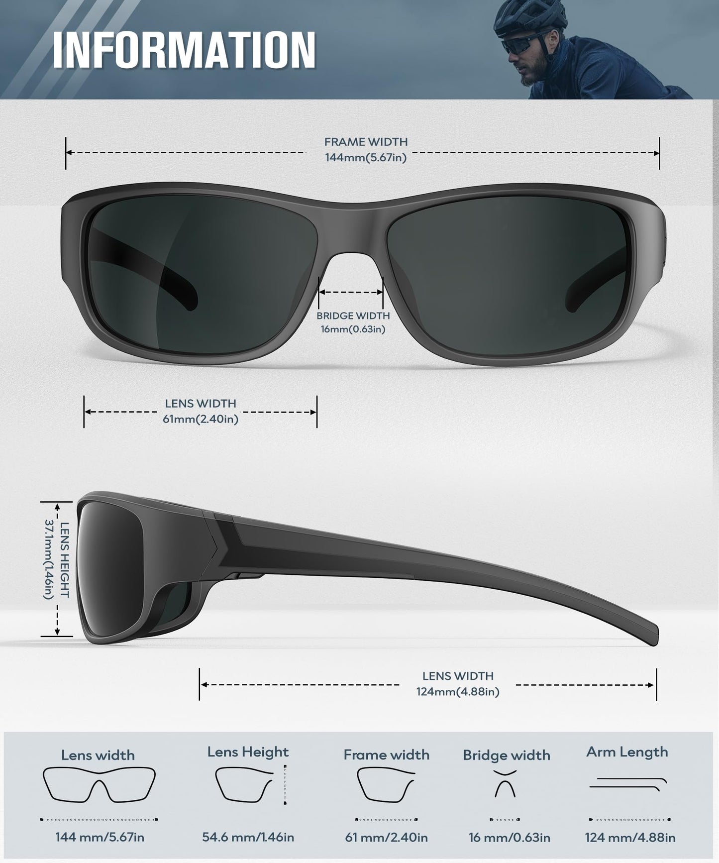 KALIYADI Polarized Sunglasses-for-Men Sports Sunglasses: Mens Sun Glasses with UV400 for Running Fishing Golf