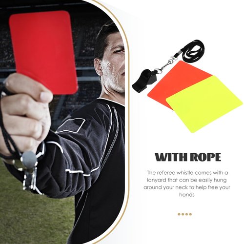 YARNOW Competition Referee Kit Soccer Cards Whistle Set for Volleyball Football Soccer Matches