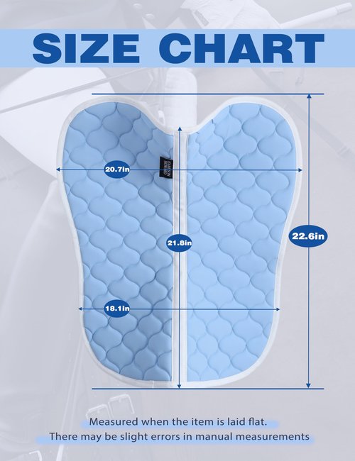 Harrison Howard Half Pad for Horse Riding Saddle Pad English Cushioning Saddle Pad Soft Breathable Pad for Horses Sky Blue
