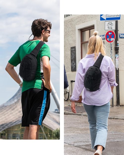 WATERFLY Small Crossbody Sling Backpack: RFID Blocking Anti Theft Sling Chest Bag Travel Shoulder Causal Daypack