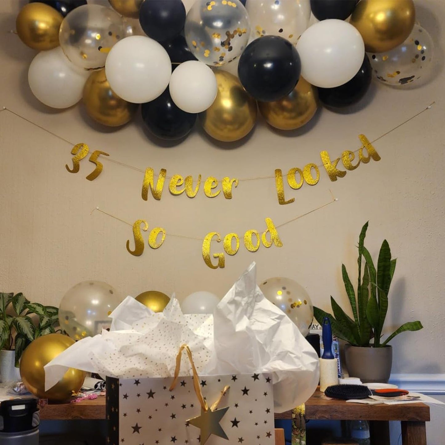 Balloons Black Gold, 60 Packs 12 Inch Black Metallic Chrome Gold Latex Balloons with Gold Confetti Balloon for Men Women Birthday Wedding Baby Shower Graduate Father's Day Anniversary Decorations