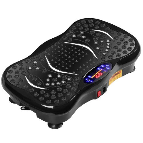 HomGarden Mini Waver Vibration Platform Exercise Machine, Whole Body Fitness Vibration Plates w/ Loop Bands, Full Body Home Training Equipment for Weight Loss Workout, Black