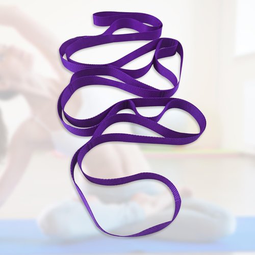 Yoga Stretch Strap with 10 Loops, Non-Elastic Stretching Strap for Physical Therapy, Pilates, Gymnastics, Home Exercise for Women and Men