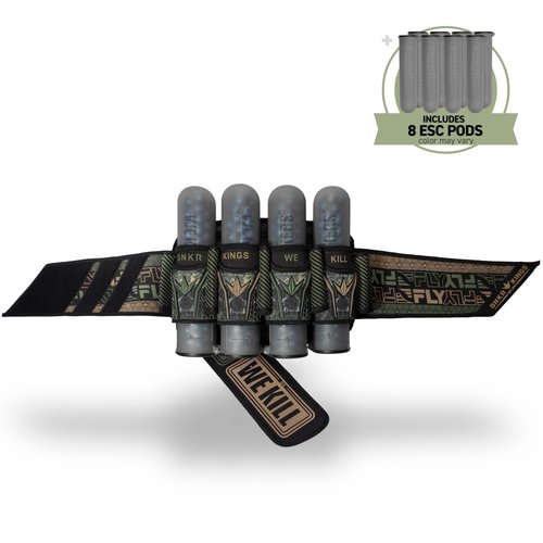 Bunkerkings Fly2 Skulls Paintball Pod Pack – Strapless Pack with 8 ESC Pods (4+7, Jungle)