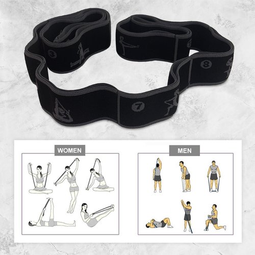 KSDD Yoga Strap with Loops for Stretching – Multi-Loop Flexibility Trainer & Physical Therapy Strap Stretch Band, Leg Stretcher & Pilates Stretching Equipment