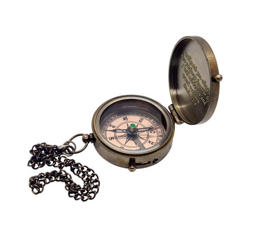 Compass Engraved 'May Your Faith Always Be Your Guide ~ Psalm 32:8' Brass Compass, Keepsake Gifting Compass, for Special Occasions | Direction Guide