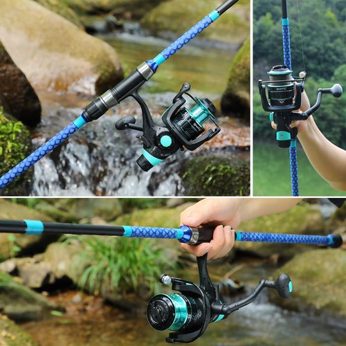 Sougayilang Baitfeeder Combo Surf Fishing Rod Combo Medium/Heavy 3 Piece Travel Spinning Rod with 4000 Size Reel (10')