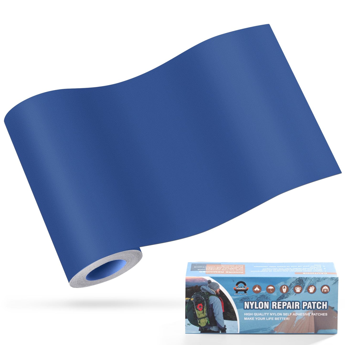 OAZ 3.9 x 63 inch Nylon Repair Patches Nylon Fabric Patch Self-Adhesive Fabric Repair Tape Waterproof Lightweight Outdoor Gear Patch Kit for Down Jacket Clothing Tent Bag (Royal Blue)