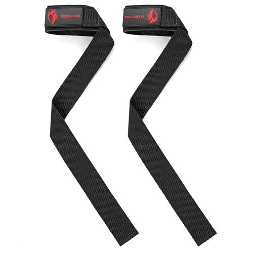 Ekkovision Weight Lifting Straps, Wrist Support for Men, Heavy Duty Thick Comfortable Lifting Straps, Secure Fit, Enhanced Grip, Straps for Weightlifting & Gym Training, Black