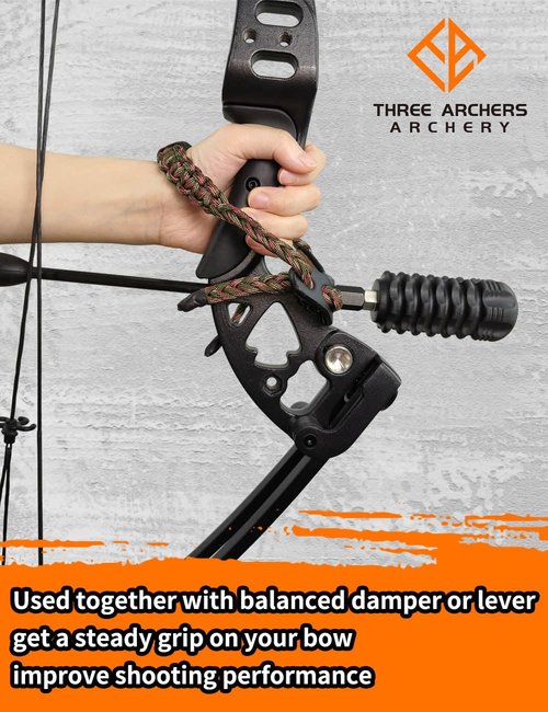 THREE ARCHERS Archery Bow Wrist Sling Adjustable Wrist Strap Loop Compound Bow Stabilizer & Hand Loop Carrier Hunting &Targeting Accessories
