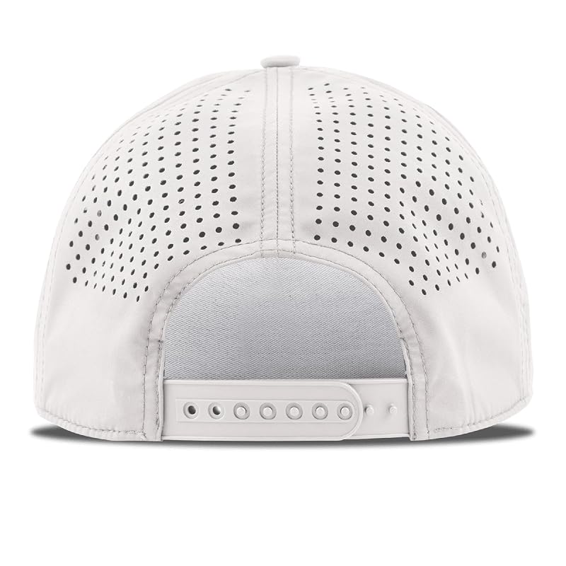White Rope Hat 5 Panel Curved Bill - Party Eagle Patch, One Size