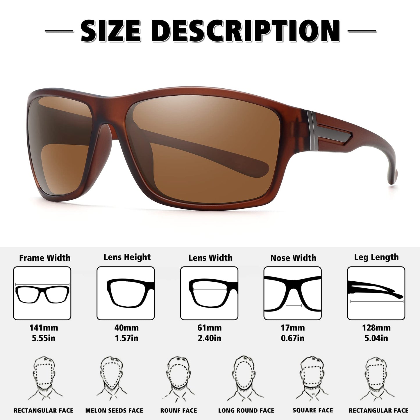 STORYCOAST Polarized Sports Sunglasses for Men Women Unbreakable Frame Cycling Fishing Driving 2Pack Black+Brown
