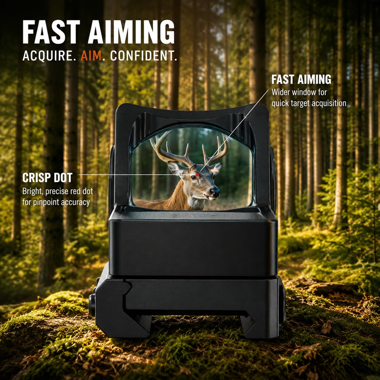 Gotical RMR 3MOA Red Dot Sight Scope Adjustable Brightness for Glock with 20mm Picatinny Mount and MOS Plate for Pistol Handgun
