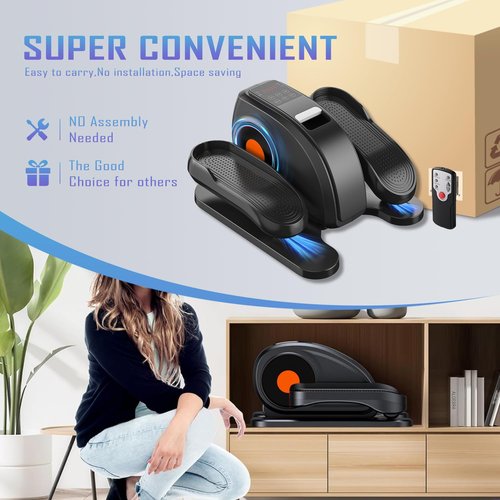 Under Desk Elliptical Machine, Ellipse Leg Exerciser for Seniors with Adjustable Speed, LED Display, Portable Fitness Solution for Home or Office Workouts