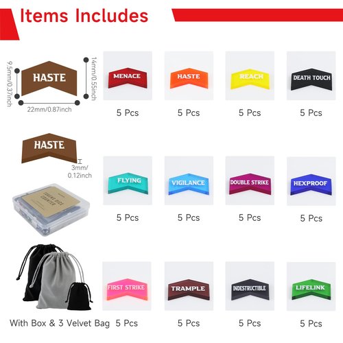 SIXPOINTS 130 Pieces MTG Counter Dice Plus 1 Life Counters Tokens 6 Sided D20 Dice & MTG Counters/Keyword Counters Set Compatible with Magic The Gathering, TCG, Card Games Accessories