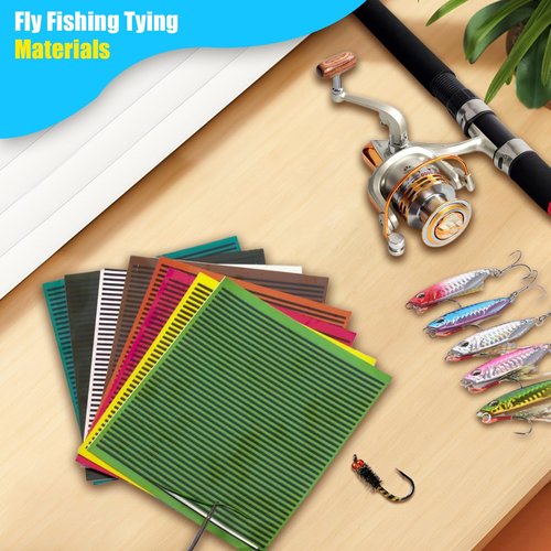 Xanadued Fly Tying Materials, Fly Tying Thread, Fishing Lure Making Supplies, Synthetic Peacock Quill for Nymph Bug Shrimp Body Wrap Skin
