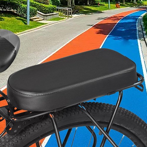 Colaxi Bicycle Rear Seat Cushion PU Leather Cushion Elastic Abrasion-Resistant Bike Rear Saddle Bike Rear Seat for Road Bikes Travel, Large