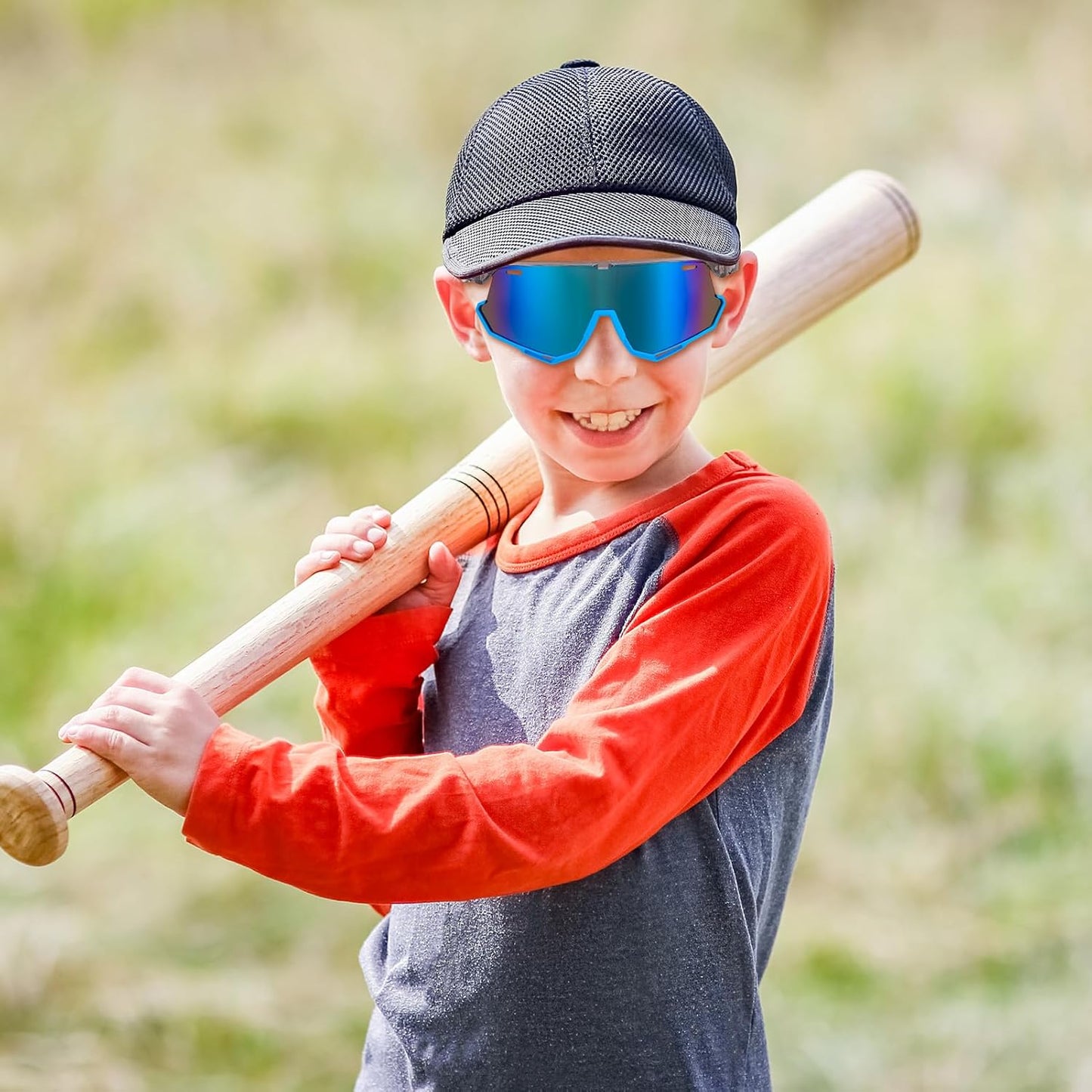 3 Pack Kids Sunglasses Youth Baseball Sunglasses Sports Cycling Sunglasses Shades UV400 Protection Goggles for Teens Age 8-14 Boys Girls
