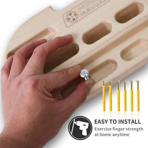 POWER GUIDANCE Rock Climbing Hangboard Wooden Hand Grip Strengthener Forearm Exerciser for Climbers Athletes
