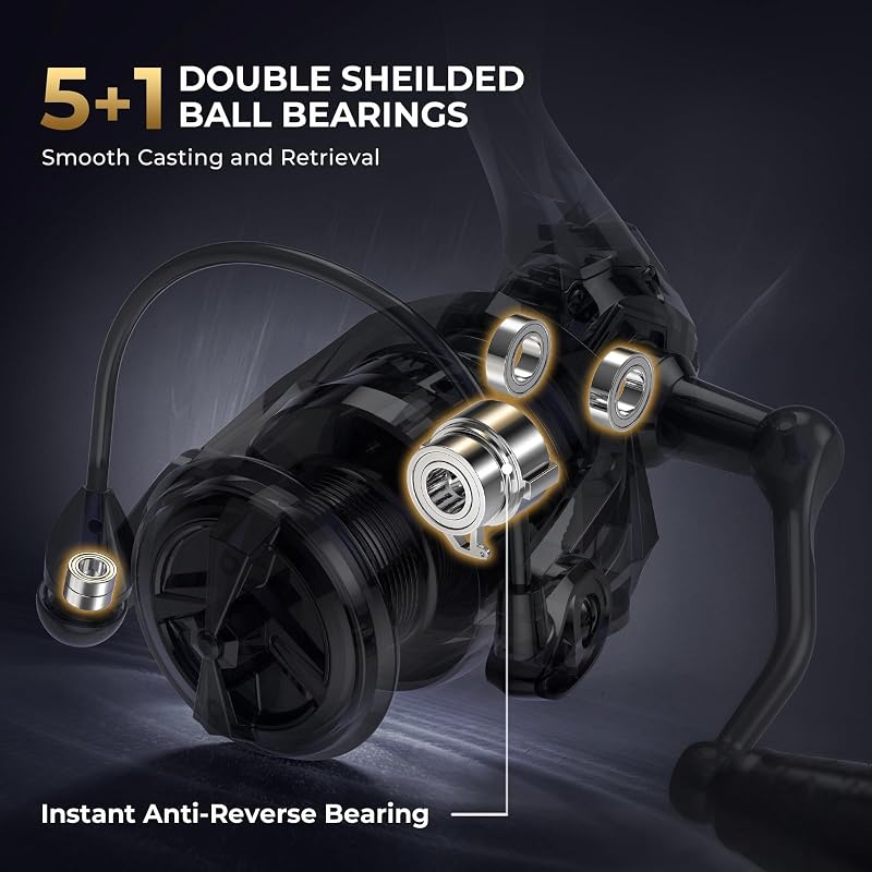KastKing Lethal Phantom Spinning Reel 2000 - Superpolymer Handle, 5.2:1 Gear