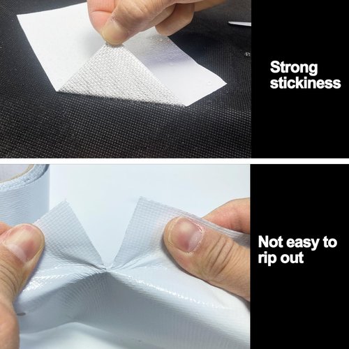 KAIHENG Waterproof Repair Tape for Awning, 4IN x 20FT Outdoor Canvas Tarp Repair Tape, Tent, Boat Covers, Canopy, Sail Tape, Tear Repair Patch Kit, Heavy Duty UVproof, White