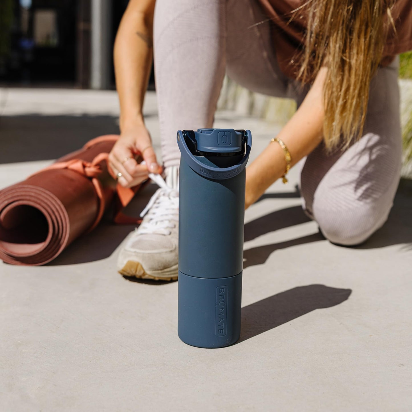 BrüMate Rise 35oz Water Bottle With 100% Leakproof Covered Silicone Straw | Insulated Stainless Steel Water Bottle With Removable Straw | Fast Flow | Soft Sip Silicone Spout | BPA-Free (Mocha)
