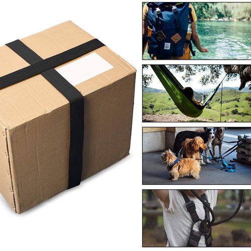 JIAKAI 1 Inch Wide 10 Yards Nylon Heavy Duty Webbing Strap，Polypropylene Heavy Straps for Bags, Hammocks, Outdoor Climbing and DIY Making Luggage Strap, Pet Collar, Backpack Repairing（Black）