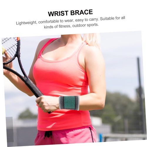 OUNONA 1 Pair Self Heating Graphene Wrist Guards for Sports Support for Men Women Breathable Comfortable Design for Basketball Yoga Fitness and More