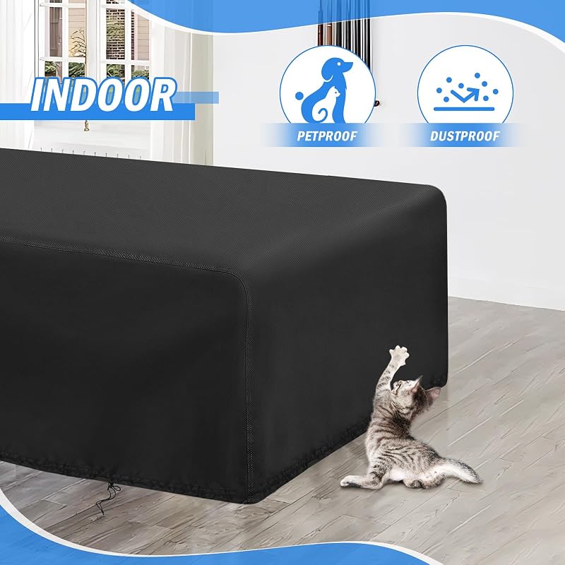 POMER 8FT Pool Table Cover 102x53x32 Inch, Waterproof Outdoor Table Cover with Drawstring