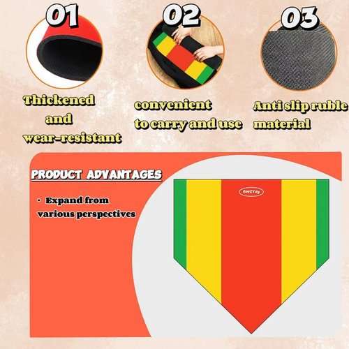 BWZYdy Baseball Home Plate - 17" Tri-Color Blended Rubber Mat for Pitching & Hitting Practice, Softball Training | 0.6lbs Lightweight, Portable Design with Carry Bag, All-Weather Baseball Bases