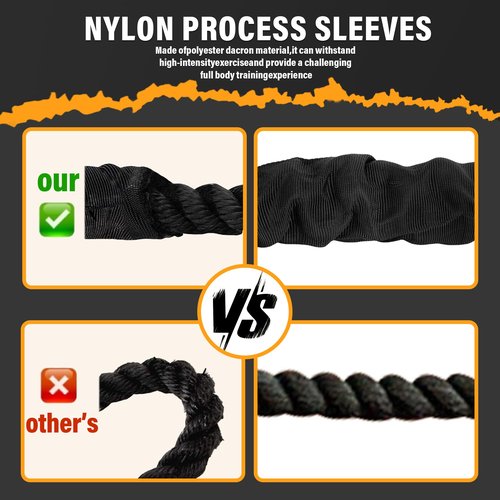 Battle Ropes for Home Gym,Battle Rope 1.5" 30 FT Length,Heavy Exercise Ropes for Workout,for Strength Training Workout Rope,for Workouts Building Muscle Gym Ropes (1.5Inch-30TF)