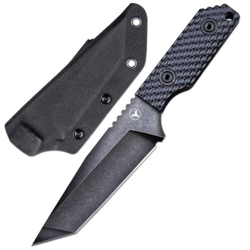 LENGREN DB-L 8.66in Tactical Fixed Blade Knife with DC53 Steel, G10 Handle,Full Tang Tanto,Kydex Sheath For Men Camping Hiking Hunting.