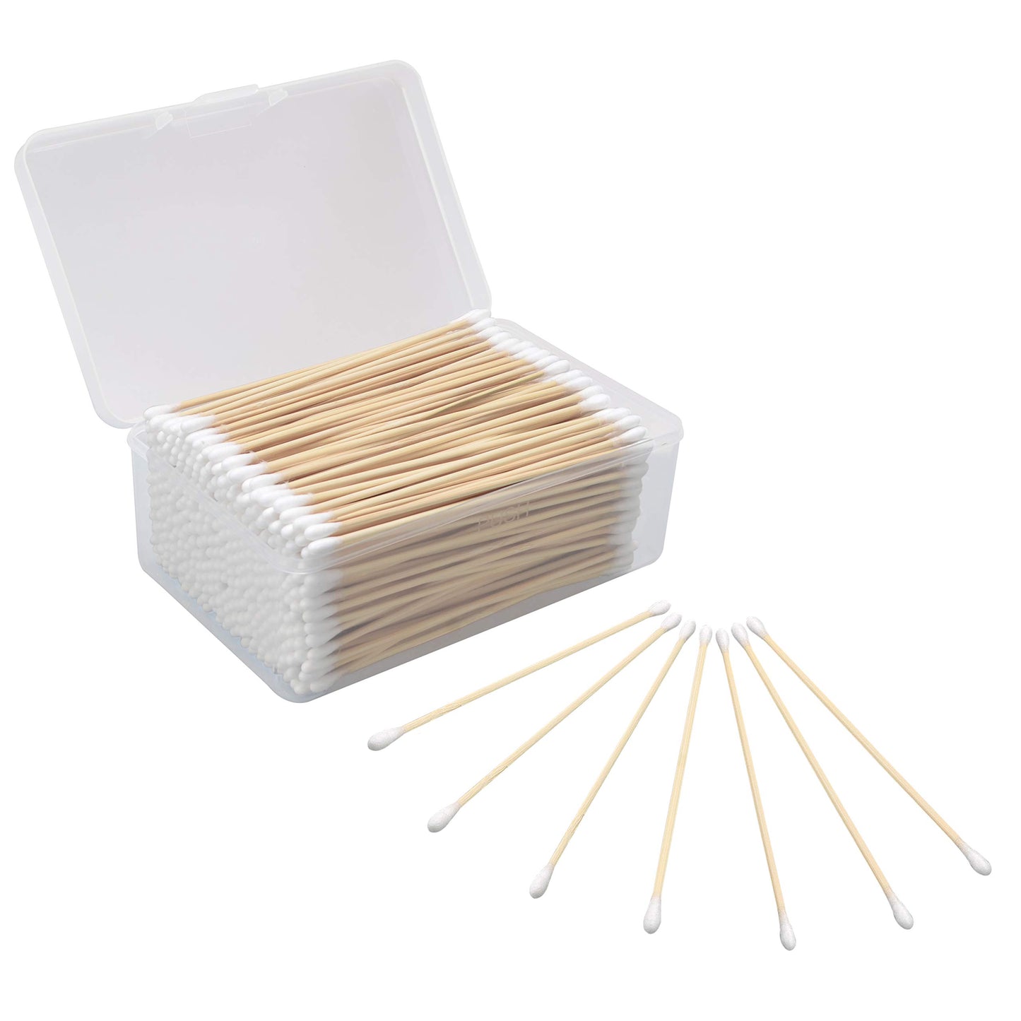 BOOSTEADY 6 Inch Cotton Gun Cleaning Swabs with Bamboo Handle in Storage Case（Choose Your Tip）