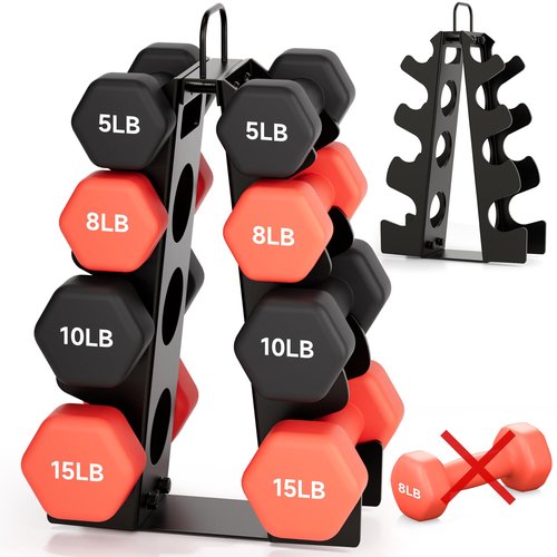 JUGGHOME Dumbbell Rack Stand Only,Small Weight Rack,4Tier Compact A-Frame Dumbbell Rack With Handle,Weight Holders For Free Weights,Weight Tree Rack For Women Home Gym(Dumbbells not included)